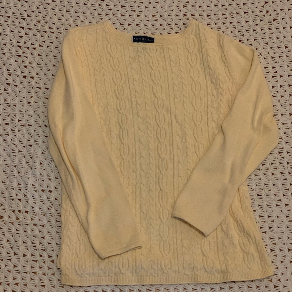 Karen Scott cream sweater. Size large